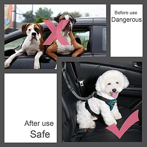 SlowTon Dog Seat Belt for Car, 2 Pack Pet Car Seatbelt Headrest
