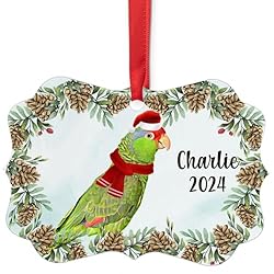 Red Headed Amazon Parrot Christmas Ornament 2024