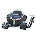 Moochi 18K Gold Plated Blue Beads Necklace Earrings Jewelry Set