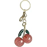 CHUQIU Fruit Bag Charm Purse Charms Keychain Strawberry Cherry Accessories Keychain For Women Birthday Valentine Day Gifts