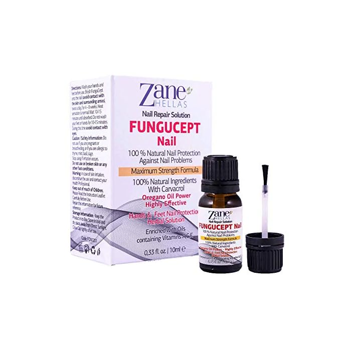Zane Hellas FunguCept Nail. Nail Solution. Nail Solution for Discolored, Thickened, Crumbled Nails. Visible Results in 4…