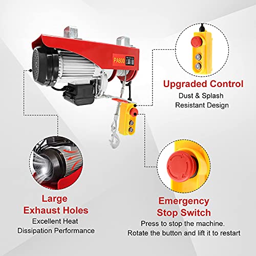 BEAMNOVA 1760lbs Electric Hoist Kit Overhead Winch with 4.92 Ft Remote