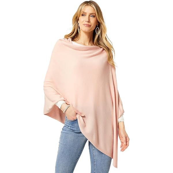 Coco + Carmen Women's Lightweight Poncho Shawl – Open Front Sweater Cape In Mushroom | Versatile Layering Piece, One Size Fits Most