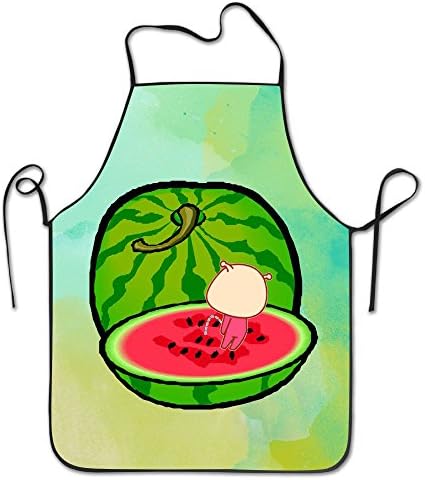 Fun Watermelon With Baby Pee Adjustable Bib Chef Apron Home Kitchen Apron For Baking Easy Care