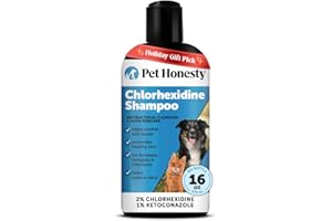 Pet Honesty Chlorhexidine Cat & Dog Seasonal Itch Relief Shampoo, for Allergies, Itching, Skin and Coat Supplement, Helps Shedding, Hot Spots, Deodorizing Dog Shampoo & Grooming Supplies,16oz