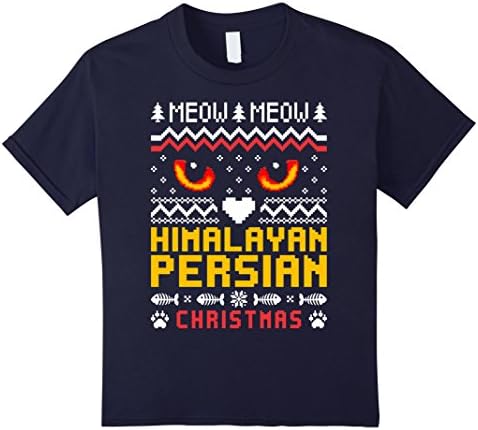 Kids Himalayan-persian Funny Christmas T shirt - Cute Xmas Party 10 Navy