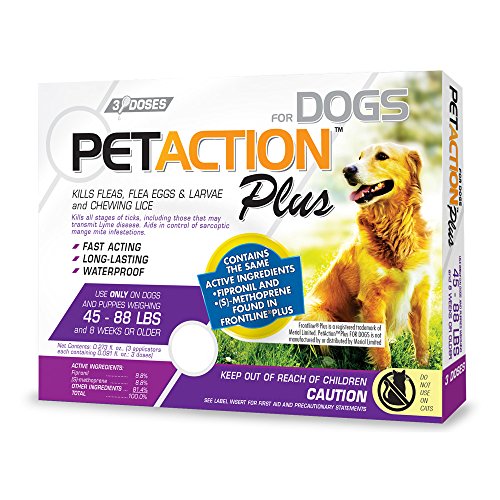 Pet Action Plus Flea & Tick Treatment for Large Dogs, 4588 lbs, 3
