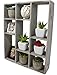 Vintage Rustic Torched Wood Rustic Freestanding & Wall Mountable Shadow Box Display Frame with 9 Compartments - Wooden Farmhouse/White Washed Home Decor Picture Shelf for Kitchen, Bedrooms, Bathroom
