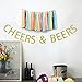 Cheers & Beers Banner Gold Glitter Garland Sign - Birthday Party Decorations - Wedding, Bachelorette, Bridal Shower, Engagement Party Decor