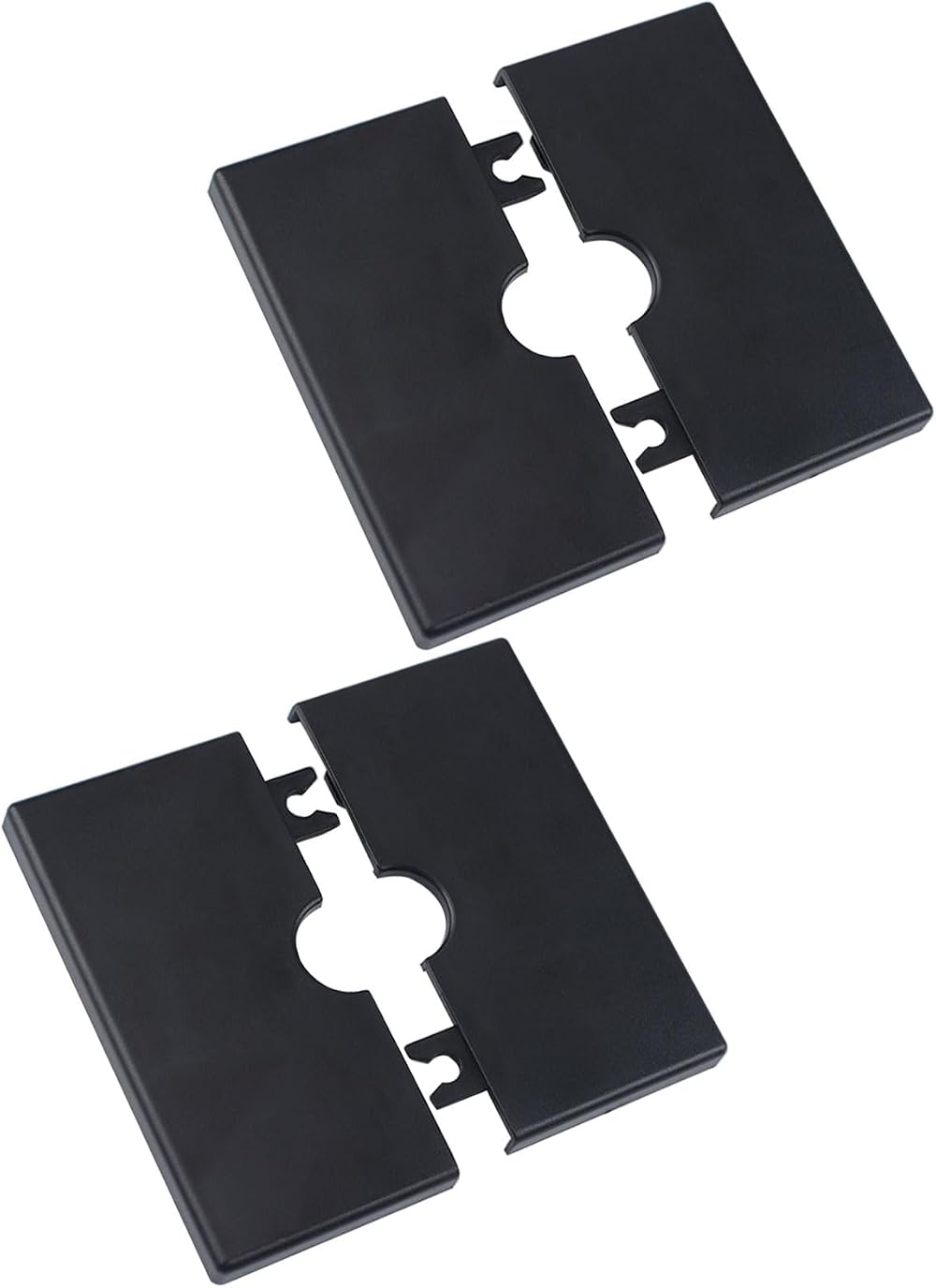 UFURMATE Plastic Square Cable Hole Covers 16mm Self-Adhesive 2Pcs Black