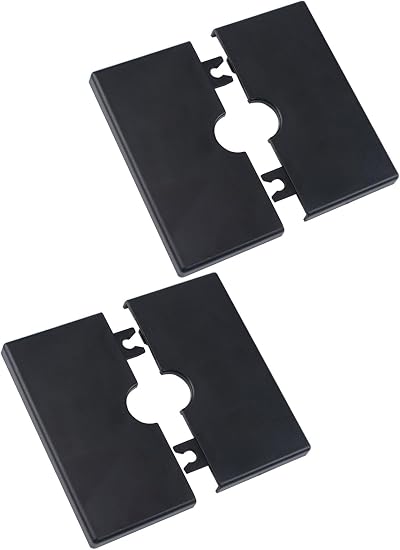 UFURMATE Plastic Square Cable Hole Covers 16mm Self-Adhesive 2Pcs Black