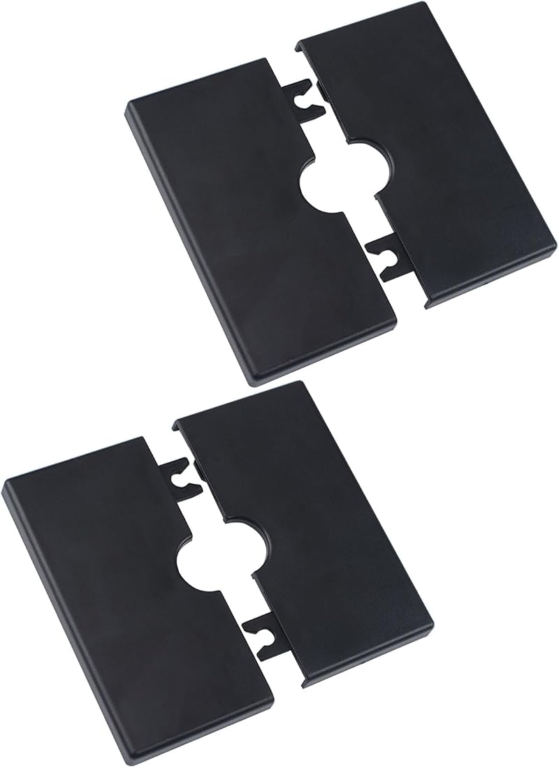 UFURMATE Plastic Square Cable Hole Covers 16mm Self-Adhesive 2Pcs Black