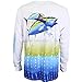 Guy Harvey Men's BF Tuna Long Sleeve Performance Shirt, White, M