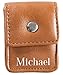 Personalized Brown Leather Belted Square Lighter Pouch with Free Laser Engravingthumb 1