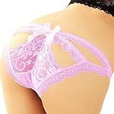 Jubileens Women's Sexy Panties Briefs Lace Knickers Lingerie Underwear (Pink)
