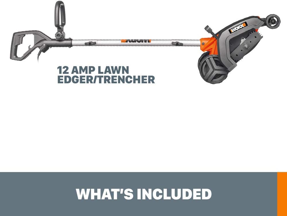 WORX WG896 12 Amp 7.5" Electric Lawn Edger & Trencher, 7.5in, Orange and Black : Garden & Outdoor