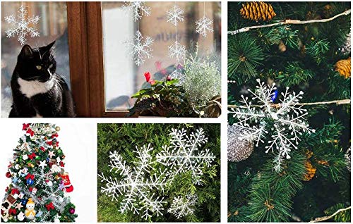 Snowflake Decorations, 66pcs Snowflakes Ornaments,Xmas Party New Year Tree Holiday Banner Hanging Decorations (Hanging Snowflake)