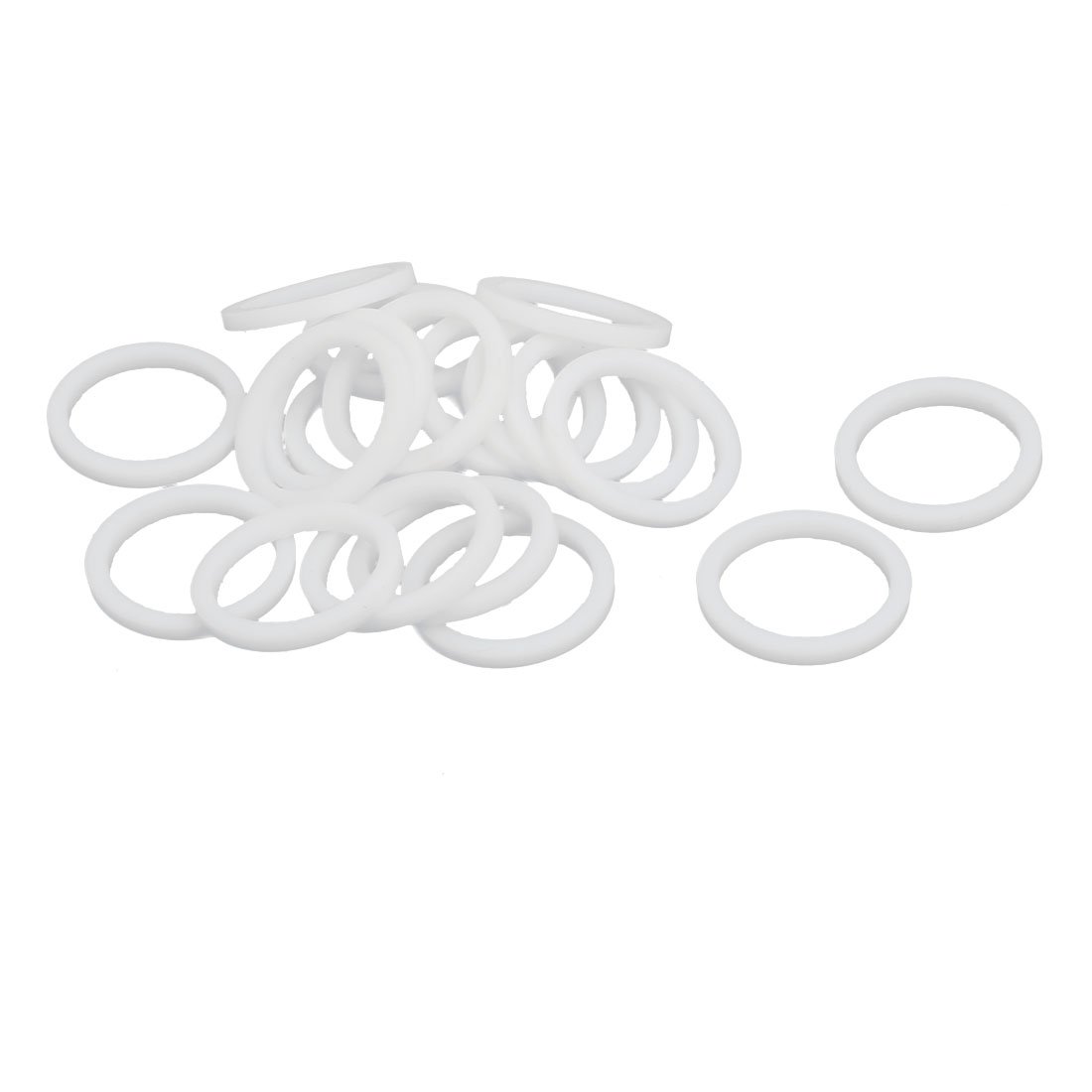 sourcingmap PTFE Flat Washers 20mm OD 16mm ID 2mm Thickness Sealing Gasket for Faucet Pipe Water Hose, White, Pack of 20