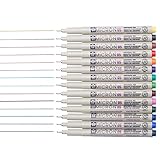 Sakura 13 Pcs Pigma Micron Fine Line Pen Set Assorted Colors 05# 0.45mm Ink Drawing Pens Set with Pen Case