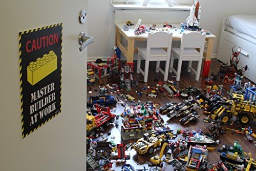 LEGO CAUTION A4 SIGN - Masterbuilder At Work Version II