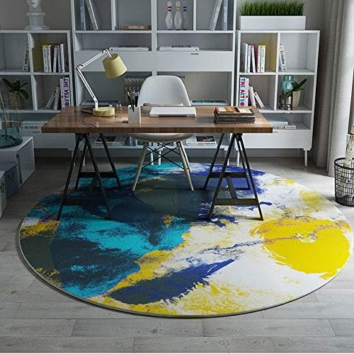 Non-slip Round Carpet, Graffiti Bedside Rugs Home Non-slip Floor Mat Living Room Coffee Table Floor Mat (Size : 160 * 160cm/62.99 * 62.99in)