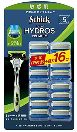 Schick(シック) 5枚刃 ハイドロ5 プレミアム 敏感肌用 本体+替刃16P 2個アソート商品画像