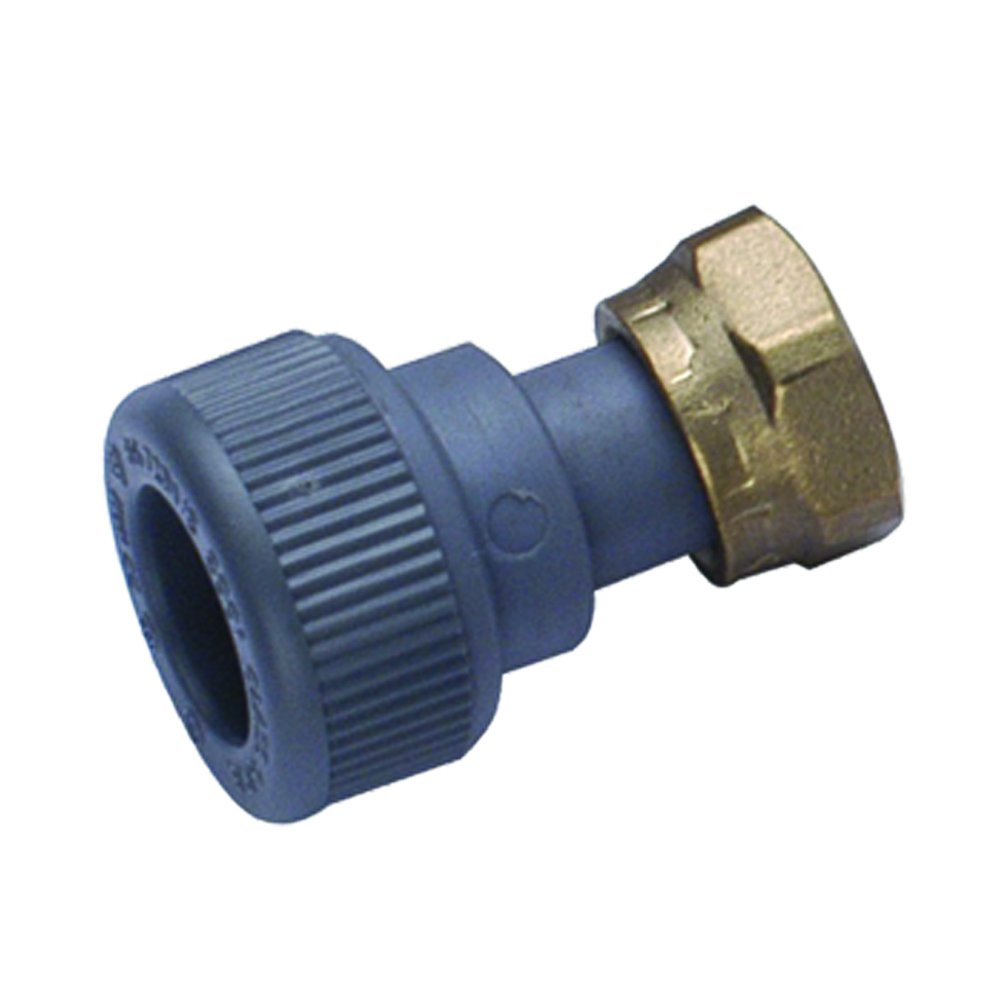 BS7291 Part 1 and 2 Push Fit Straight Tap Connector, Grey, 15 mm