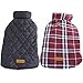 Kuoser Warm Dog Coat, Waterproof Dog Jacket for Extra Large Dogs, Adjustable Durable XL Doggie Winter Coat Reversible Cozy Puppy Cold Weather Apparel from Small to Large Breed, Red XL