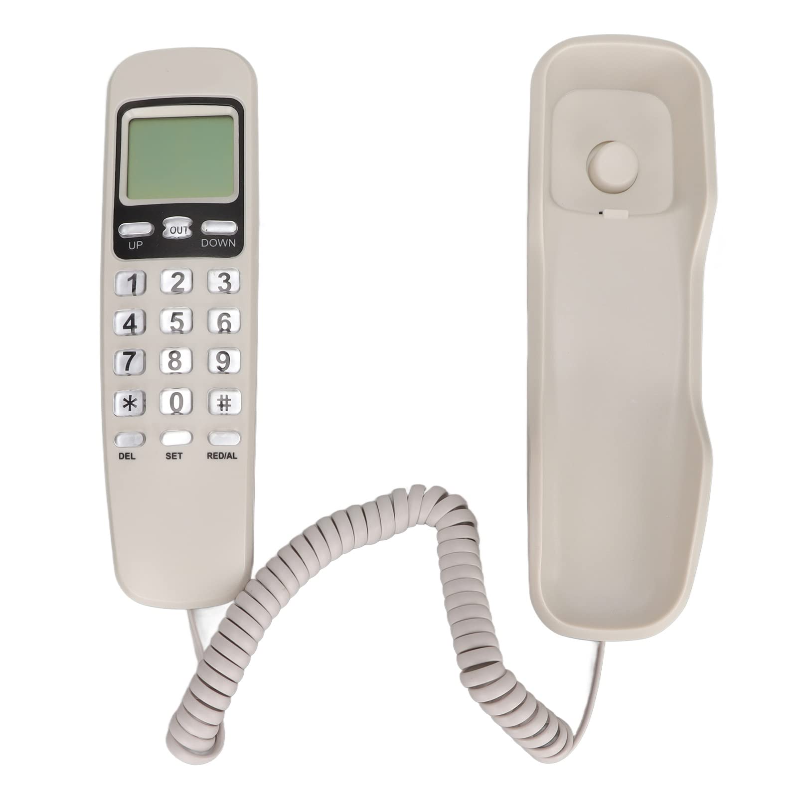 Corded Landline Telephone, Wall Mountable or Desk House Phones Home Phone with Last Number Redial, Flash,Caller ID Display Corded Telephone for Home Office Hotel (White)