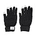 Fakeface Knitted Wool Touch Screen Texting Gloves for All Touchscreen Electronic Devices for Women/Ladies/Girls; Great Gift for Christmas/Birthday/New Year (Black)