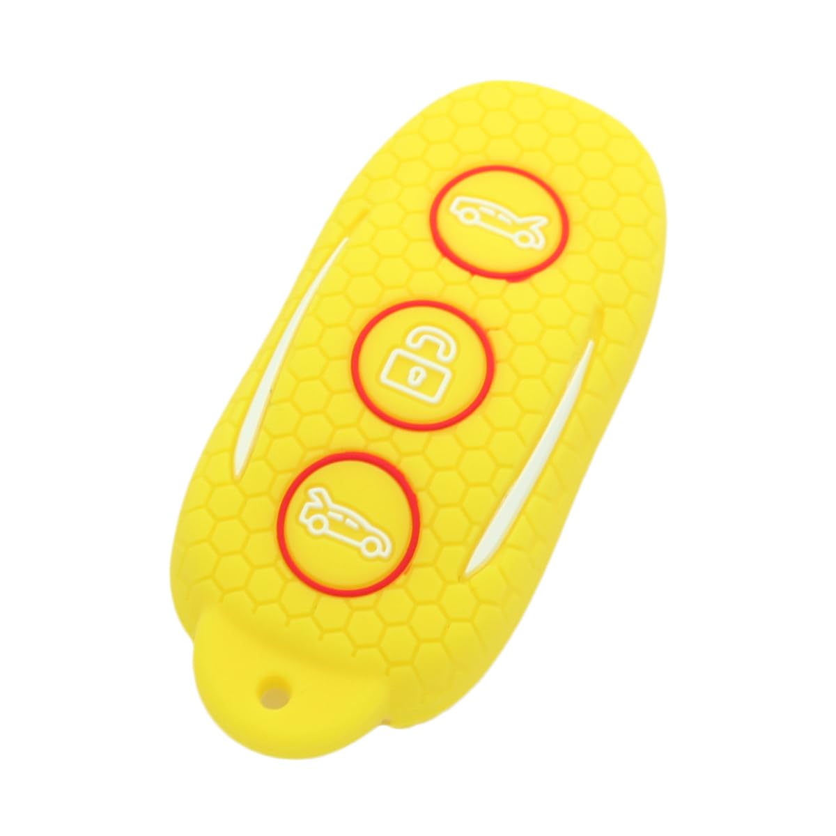 BROVACS Silicone Cover Protector Case Holder Rugged Skin Jacket Non-Slip Compatible with TESLA 3 Button Remote Key Fob CV2691 Yellow