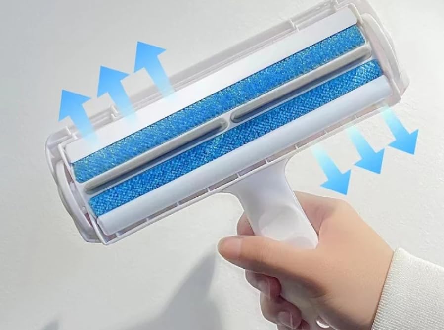 Vinifredy Pet Hair Remover Roller for Carpet - Dog & Cat Hair Removal Tool - Manual Operation - ABS Plastic - Red