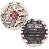 Marine Corps Core Values Challenge Coin - USMC Challenge Coin - Amazing US Marines Military Coin - Designed by Marines for Marines & Veterans!