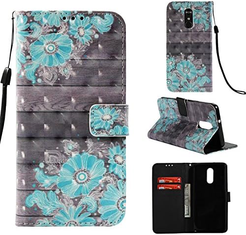 HAOTP LG Stylo 4 Case,LG Stylo 4 Plus/LG Stylus 4 Wallet Case,LG Stylo 4 3D Beauty Luxury PU Leather Protective Case Cover with Card Slots and Stand for LG Stylo 4 2018 Floral Flower Pattern
