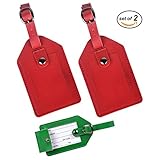 Luggage Tags,Cruise Baggage Tags,Personalized Privacy ID Tags Set of 2 in red