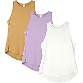 icyzone Women's Racerback High Neck Athletic Tank Tops for Workout Yoga Running (Pack of 3)