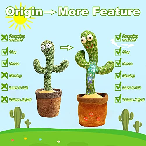 Dancing Cactus, Cactus Baby Toy, Talking Cactus Toys Repeats What You Say, Mimicking Cactus Toy
