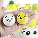 Teenitor 30 PCS Random Kawaii Mini Soft Squishy Foods Panda Bread Bun Toasts Multi Donuts Phone Straps Charm Gift