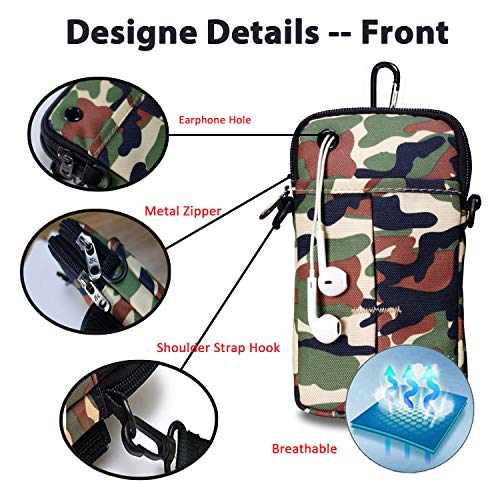 Arm Bag for Men Fashion Camo Waterproof Armband Outdoor Hiking Wrist Bag for Phone&Keys,Lightweight Small Mini Crossbody Bag Workout Zipper,Cell Phone Holder Arm Case for Apple iPhone/Samsung/LG/Sony