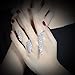 dnswez Unique Cubic Zirconia CZ Cluster Multiple 2 Finger Rings Palm Cuff Hand Jewelry for Women Adjustable Size (Silver)