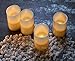 Hayley Cherie - Real Wax Flameless Candles with Timer (Set of 4) - Ivory LED Candles 3” Wide x 6” Tall - Flickering Amber Flame - Battery Operated Pillar Candles - Large Unscented