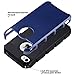 ULAK iPhone 4 Case, iPhone 4S Case,4S Case, Dual Layer Hybrid Slim Hard Case with Hard PC Cover and Soft Inner TPU for iPhone 4S 4(Navy Blue+Black)