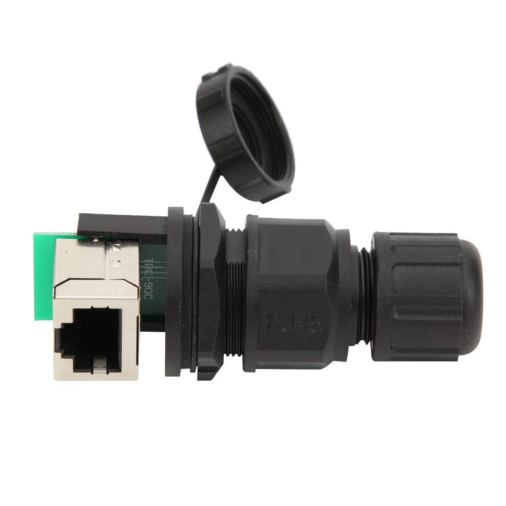 Walfront RJ45 90 Degree Waterproof IP67 Ethernet Coupler 8 Pins