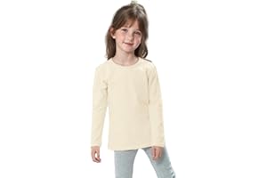 Miccina Girls Long Sleeve T Shirts Toddler Kids Basic Crew Neck Tees Cotton Layering Tops