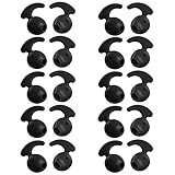 20 Pieces Silicone Earbud Covers Teemade Replacement Ear Hooks Tips Silicone Ear Gels Buds for Samsung Galaxy S7/S7 Edge /S6/S6 Edge Sports Earbuds (Black)