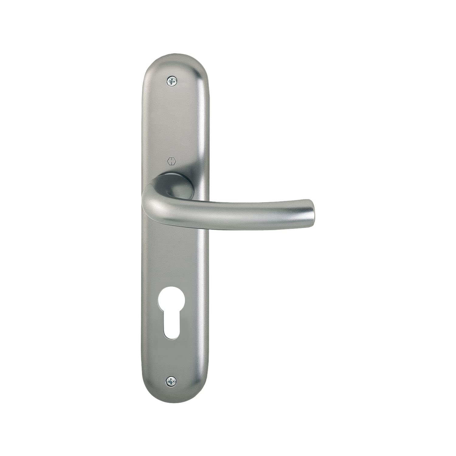 HOPPE 2947425 Door Handle Set Tokyo on Long Plate Profile Cylinder Distance 88 mm for Door Thickness 37-42 mm Stainless Steel Effect