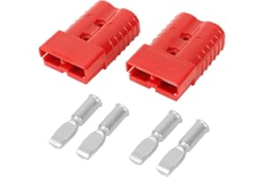 DENT-DE-LION 350A Battery Connector AWG 2/0 Quick Connect Battery Modular Power Connectors Quick Disconnect (Red, 2 PCS)