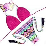 Dasbayla Women Bikini Padded Crochet Knitted Top G String Swimwear Brazilian Teeny