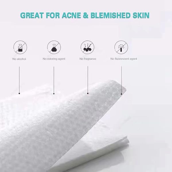 MSOEUESO SOFT DRY WIPES COTTON FACIAL TISSUES, 100 COUNT DISPOSABLE FACE TOWELS, COTTON FACE TOWEL FOR SENSITIVE SKIN, FACIAL CLEANSING, MAKEUP REMOVING, SURFACE CLEANING