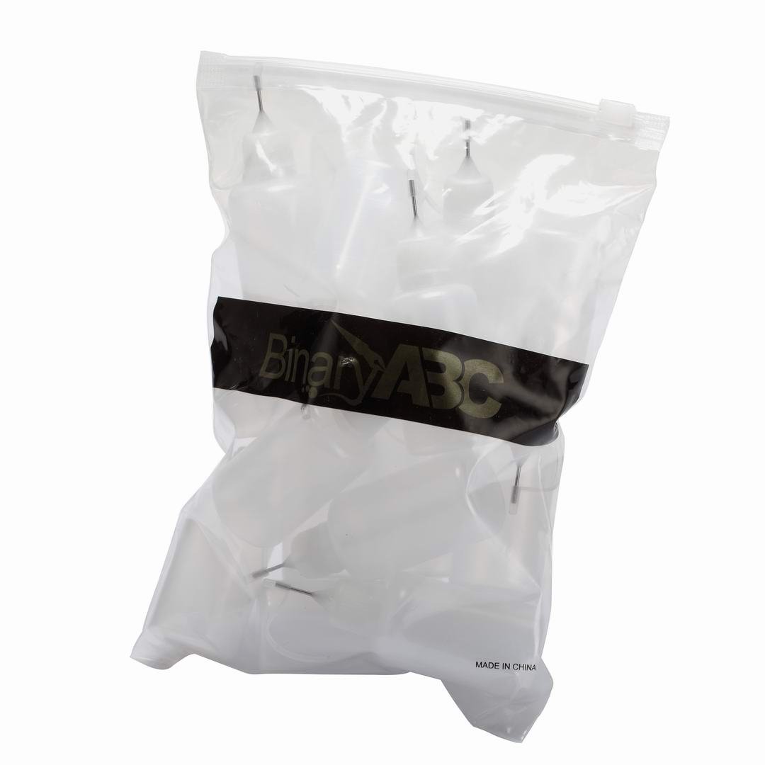 BinaryABC Needle Tip Glue Bottle,Empty Glue Applicator Bottle,Squeezable Dropper Bottle,30ml, 15pcs